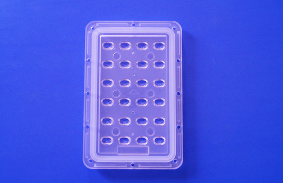 24 Points 145x75 Degree Asymmetric Led Street Light Optical Lens With 3535 PCB Module