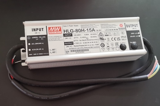 HLG-80H-15A 15v 5A 80W راننده چراغ چراغ LED قابل تنظیم ، منبع برق LED جریان ثابت
