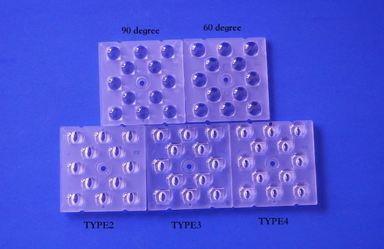 لنز LED PC 3030 با درجه اپتیکال 50X50X5.57mm 12 در 1 برای چراغ خیابانی SMD