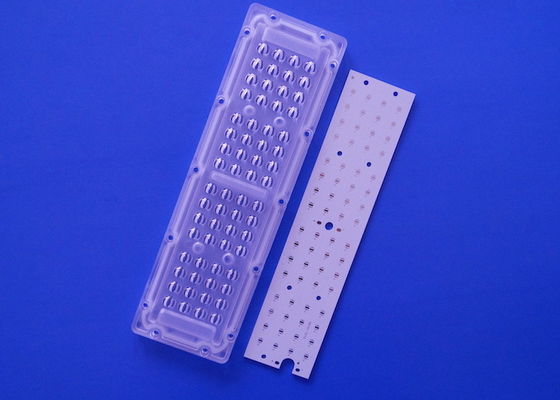 64 SMD 3535 LED Light Engine Module عمودی 65x150 درجه لنز برای ماژول نور خیابانی LED