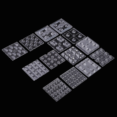 50x50mm Led Lens 4/6/8/12/16/24 نقاط پلاستیکی pmma Led Optical Lens برای نور خیابانی / نور سیلاب
