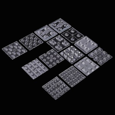 لنز نوری LED PMMA 50x50 میلی‌متری با زوایای دید متعدد برای چراغ‌های خیابانی و سیل‌آسا