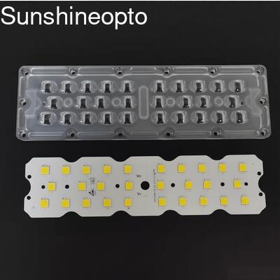 100W 12PCS 7070 LED PCB Board با 158×103° نوع II لنز نوری LED شرکت روشنایی جاده ای