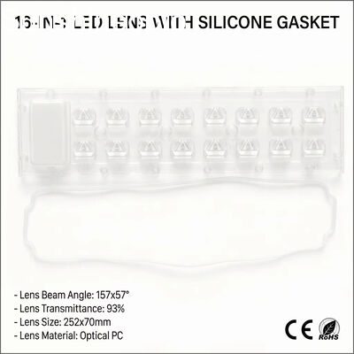 لنز 252×70 میلی‌متری ضدآب IP65 آرایه LED لنز اپتیکال رایانه شخصی برای ماژول‌های LED خیابانی