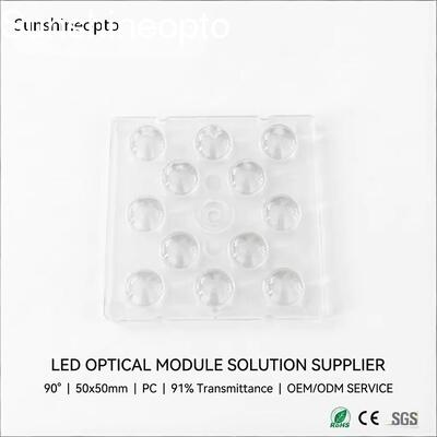 لنز LED 90 درجه با فاصله بالا برای لنزهای PC درجه نوری LED SMD 3030/5050 با گذر 91٪